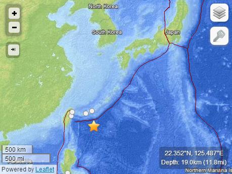 日本石垣島東南259公里處發(fā)生4.6級(jí)地震